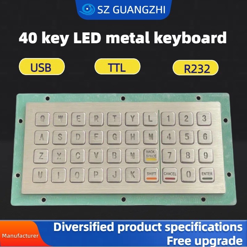 PINPAD 40 key LED waterproof metal keyboard GZ-C001055 R232 interface,USB tipkovnica